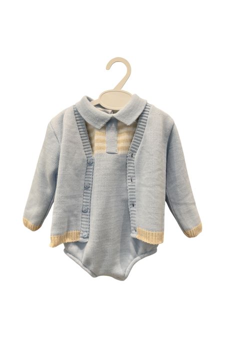 Little Star boys romper and matching cardigan 25201 BLUE