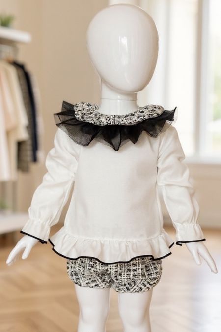 Calamaro tweed jam pant set 11257-2626 black