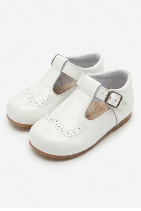 TNY unisex  T bar shoe 14061 White Patent