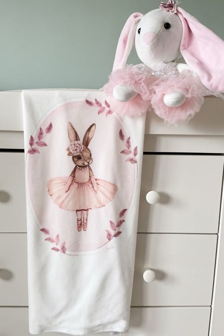 Jamiks girls blanket with rabbit ballerina JZI182-25 pink