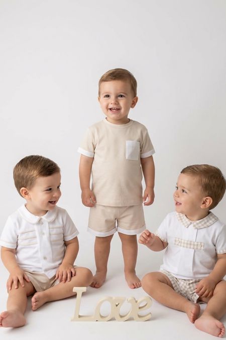 Little Star boys T-shirt and short set SG170 beige