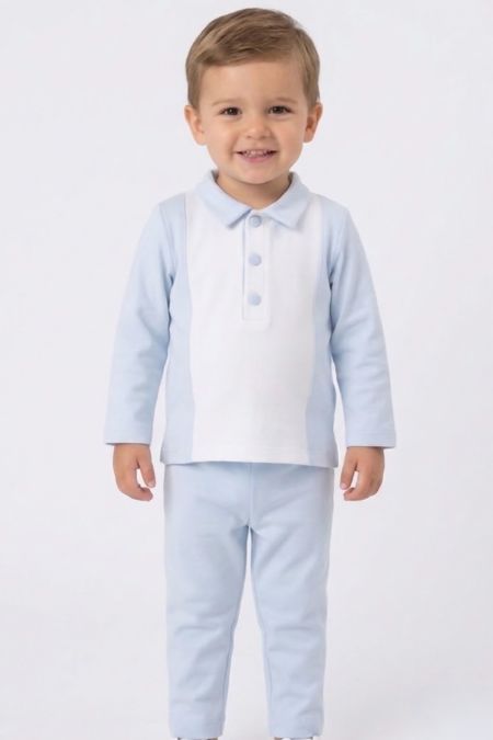 Deolinda boys tracksuit white panel and blue buttons DBI26714 BLUE