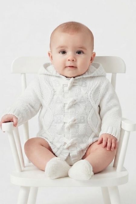 Little Star hooded baby jacket VV0586 Off White