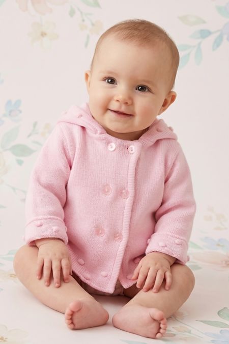 Litttle Star pink baby knitted hooded jacket SG1006 Pink