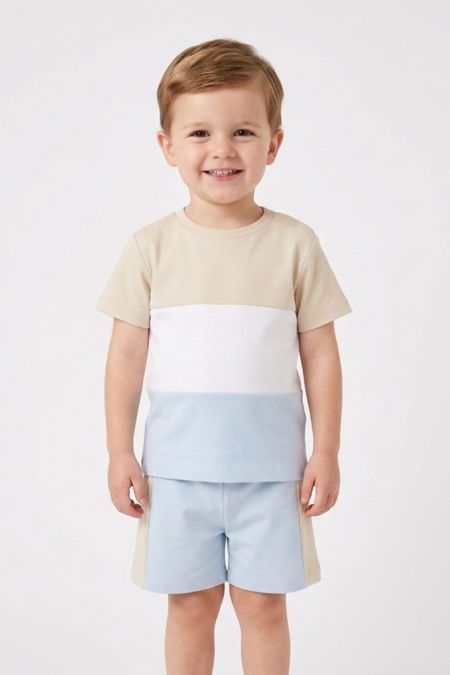 Little Star Boys Short Set SG162 C BLUE-BEIGE