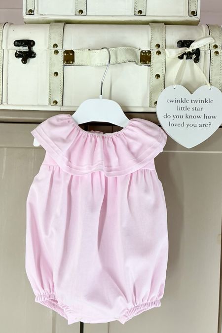 Little Star baby girls big collar bubble romper SG230 Pink