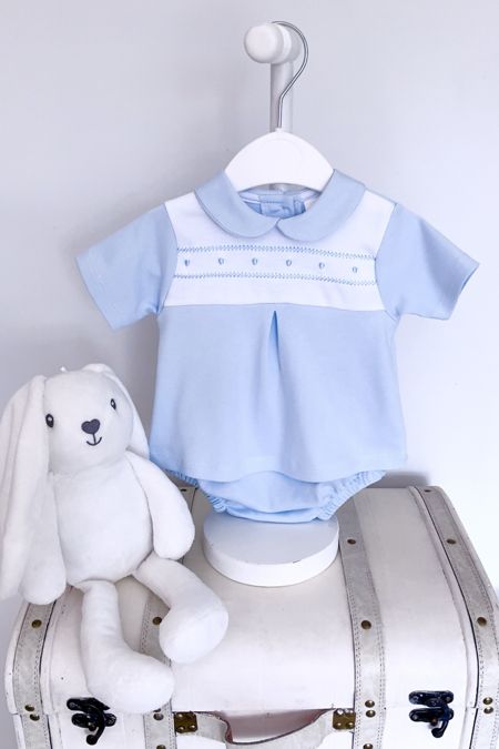 Little Star baby boys spot detail jampant set SG232 Blue