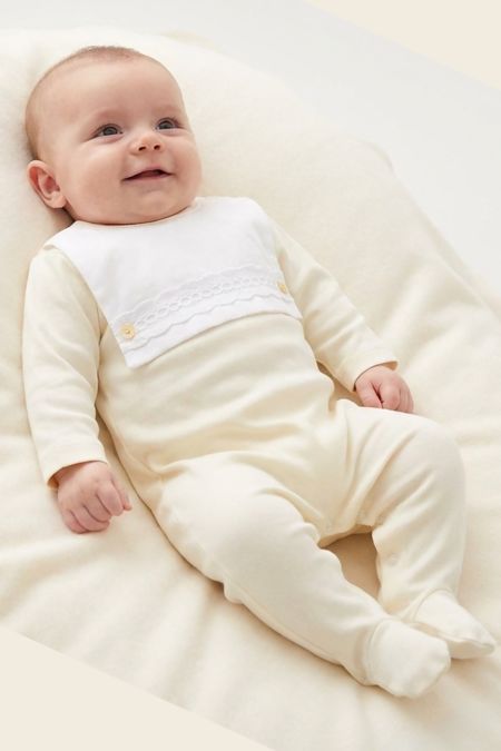 Little Star boys square collar babygrow SG266COT Lemon