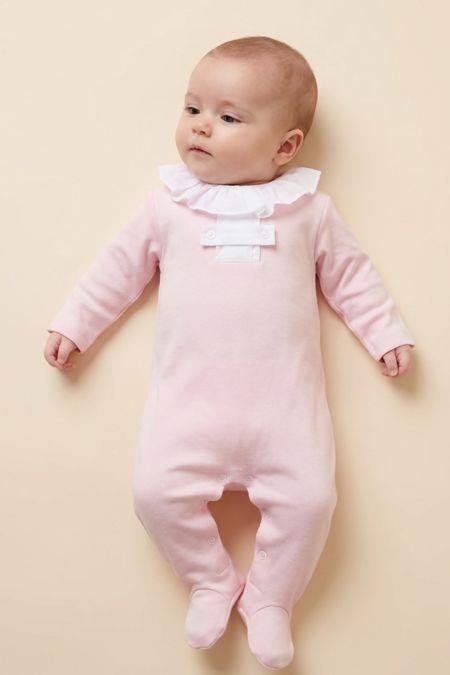 Little Star baby girls babygrow with frilly collar SG268C PINK