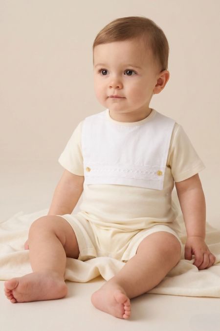 Little Star baby boys square collar romper SG276 Lemon