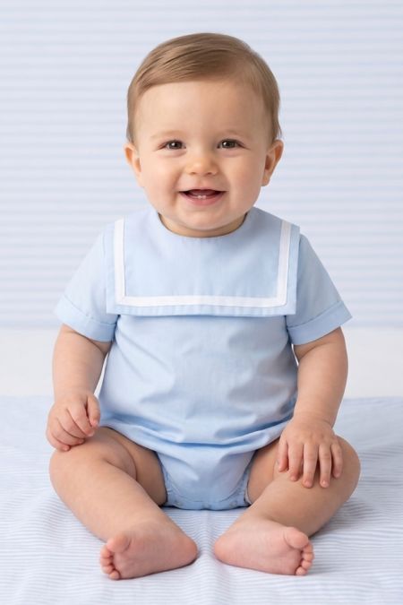 Little Star baby boys sailor collar romper SG280 Blue