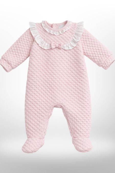 Tutto Piccolo baby girls quilted babygrow 2416 PINK