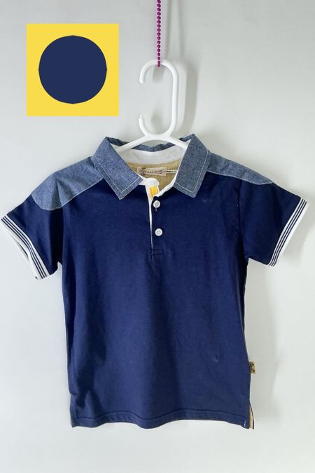 Deux Par Deux Boys Polo S74-B Navy