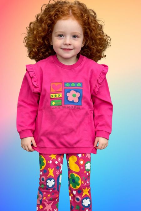 Agatha Ruiz girls lollipop leggings and jumper PINK