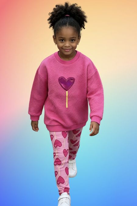 Agatha Ruiz girls lollipop leggings and jumper PINK