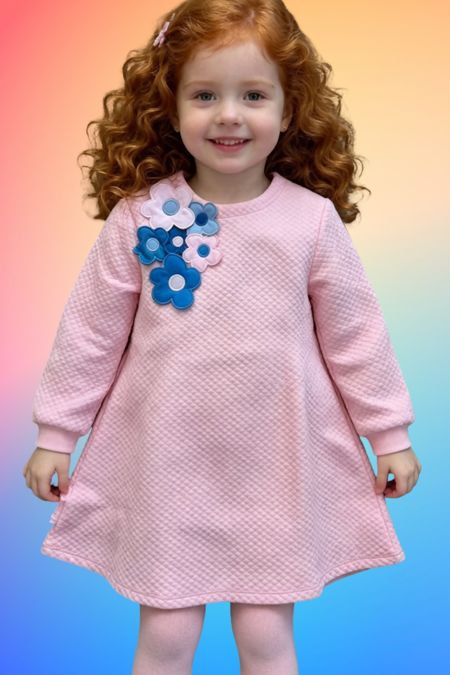 Agatha Ruiz de la Prada girls quilted dress with flowers PINK