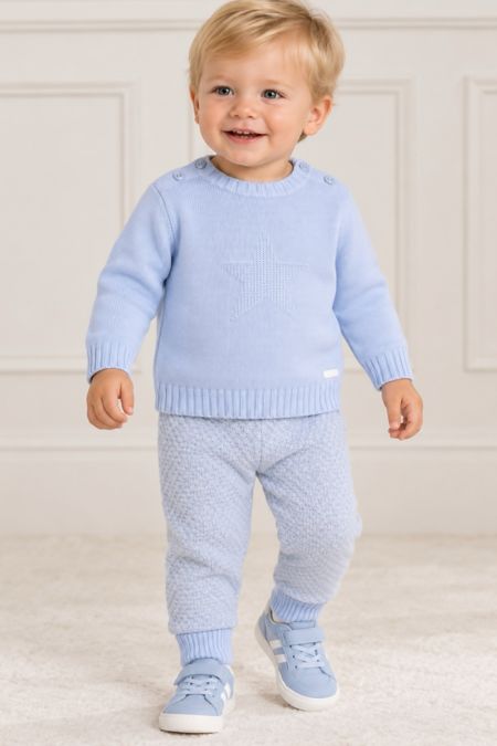 Bluesbaby boy star knit jumper & pant BB0132-021 blue