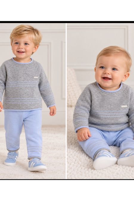 Bluesbaby contrast fine stripe jumper & sweatshirt BB0516 GREY