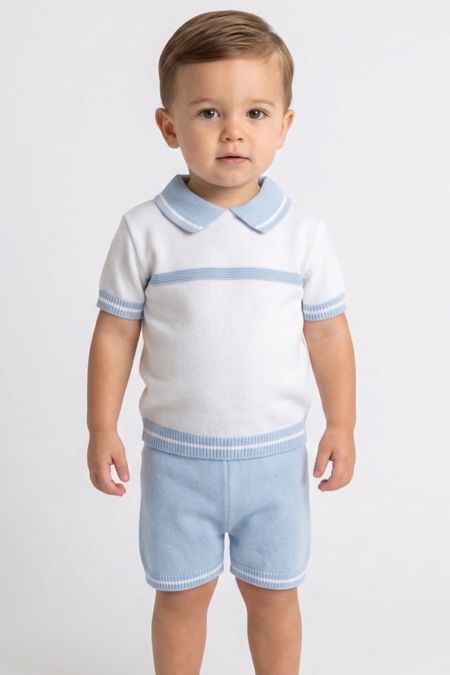 Little Star boys knitted two piece C1128 BLUE