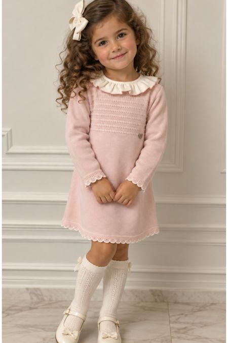 Granlei Girls blush pink dress with collar 226-154