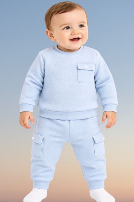 Kleo Kids boys quilted round neck tracksuit BLUE