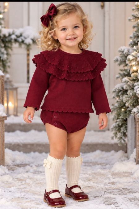 Little Star baby girls burgundy jam pany set C9035 BURGUNDY