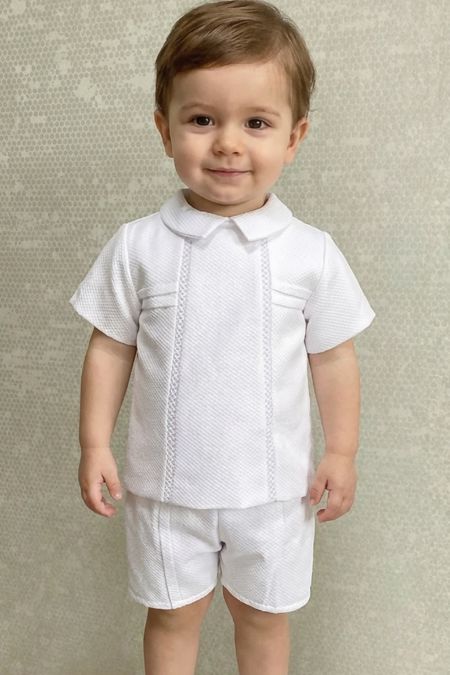 Little Star boys short sleeve occasion set MD938 White