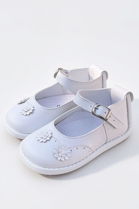 Pex Leather White Girls Bella Shoes B5856
