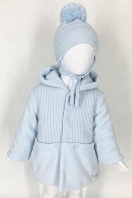 Valenri baby boy powder blue padded velour jacket