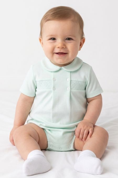 Little Star baby boys smocked top and jam pant SG285 MINT