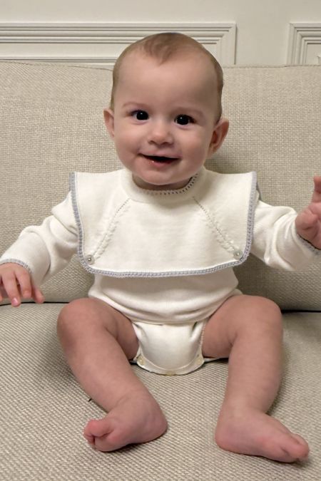 Granlei boys short leg romper big collar 225-448PC2 IVORY