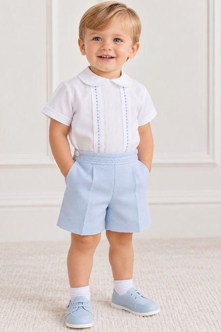 Torres Boys Shirt & Short Set 22994 Wh/Bl