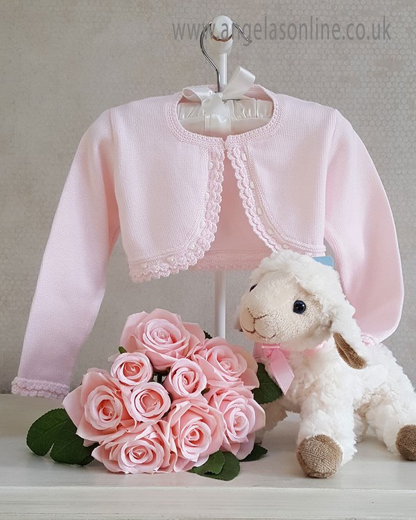 Vivaki Baby Girls Cream Long Sleeve Bolero Cardigan – Wedding Christening Party